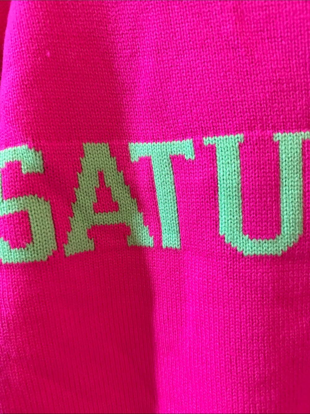 English Factory Bright Pink "SATURDAY" Crewneck Sweater sz xs oversized - Picture 3 of 4